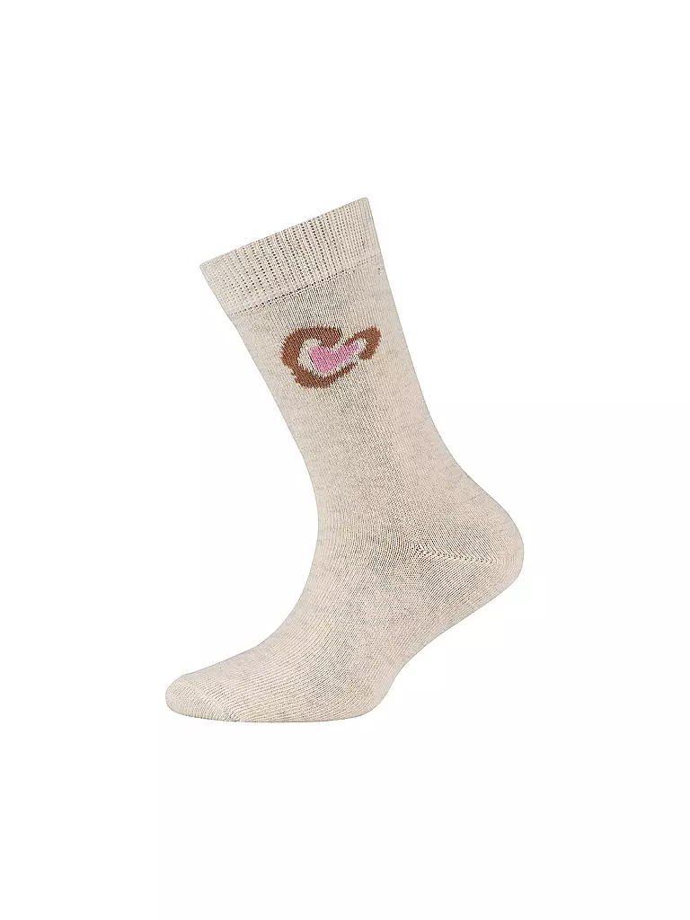 CAMANO | Chaussettes pour filles, lot de 4, blanc cassé chiné | 