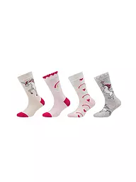 CAMANO | Chaussettes fille lot de 4 écru | Gris clair