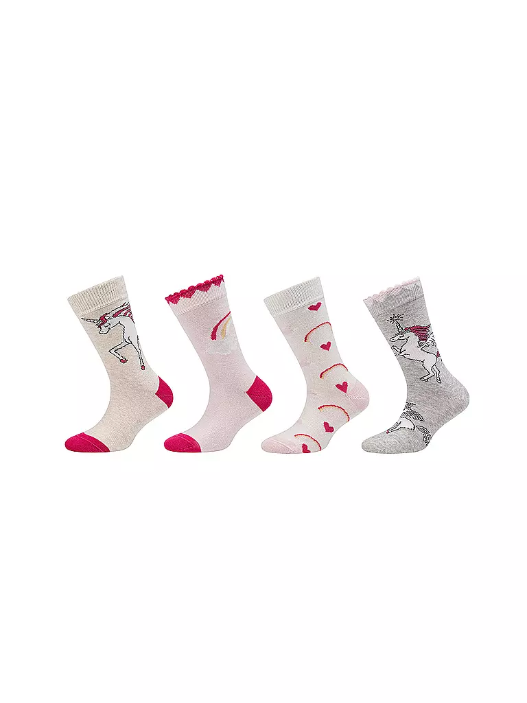 CAMANO | Chaussettes pour filles, lot de 4, brume chinée | hellgrau