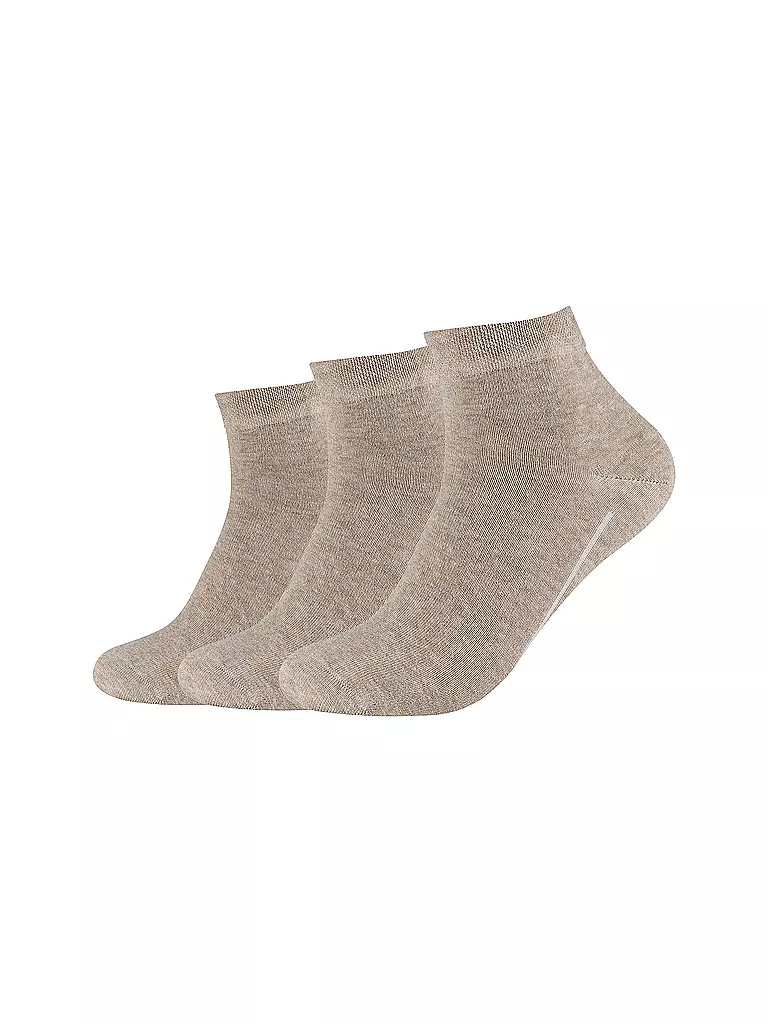 CAMANO | Chaussettes sneaker, lot de 3, sable chiné | beige