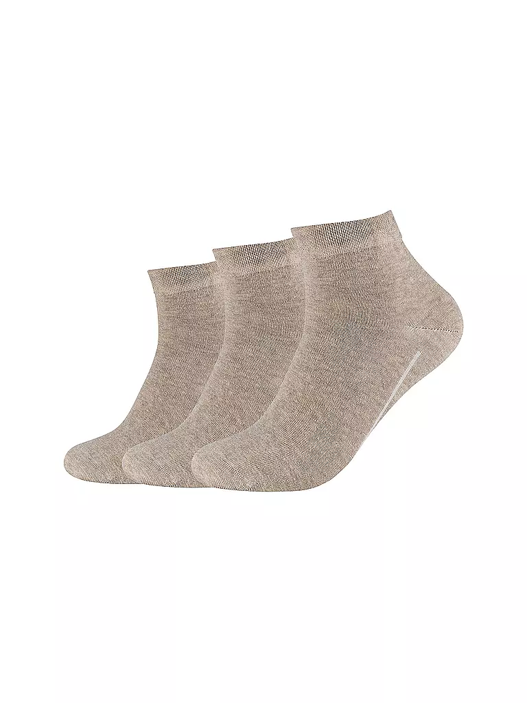 CAMANO | Chaussettes sneaker, lot de 3, sable chiné | beige