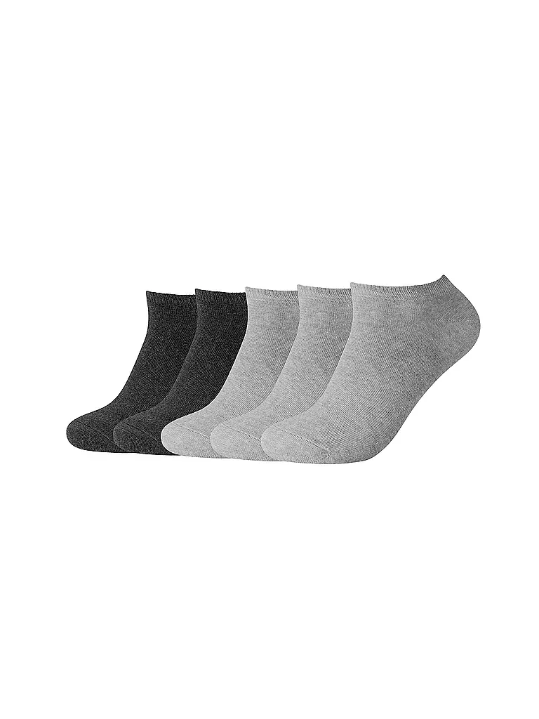 CAMANO | Chaussettes sneaker, lot de 5, gris clair chiné | hellgrau