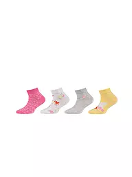CAMANO | Chaussettes Sneaker Fille Lot de 4 popcorn | Multicolore