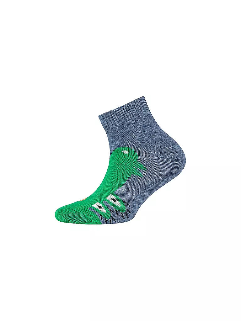 CAMANO | Chaussettes sneaker garçon, lot de 4, gris chiné | 