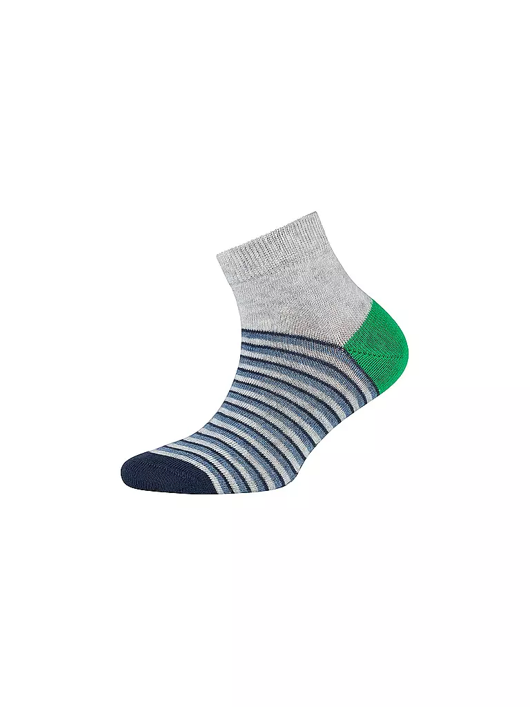 CAMANO | Chaussettes sneaker garçon, lot de 4, gris chiné | 