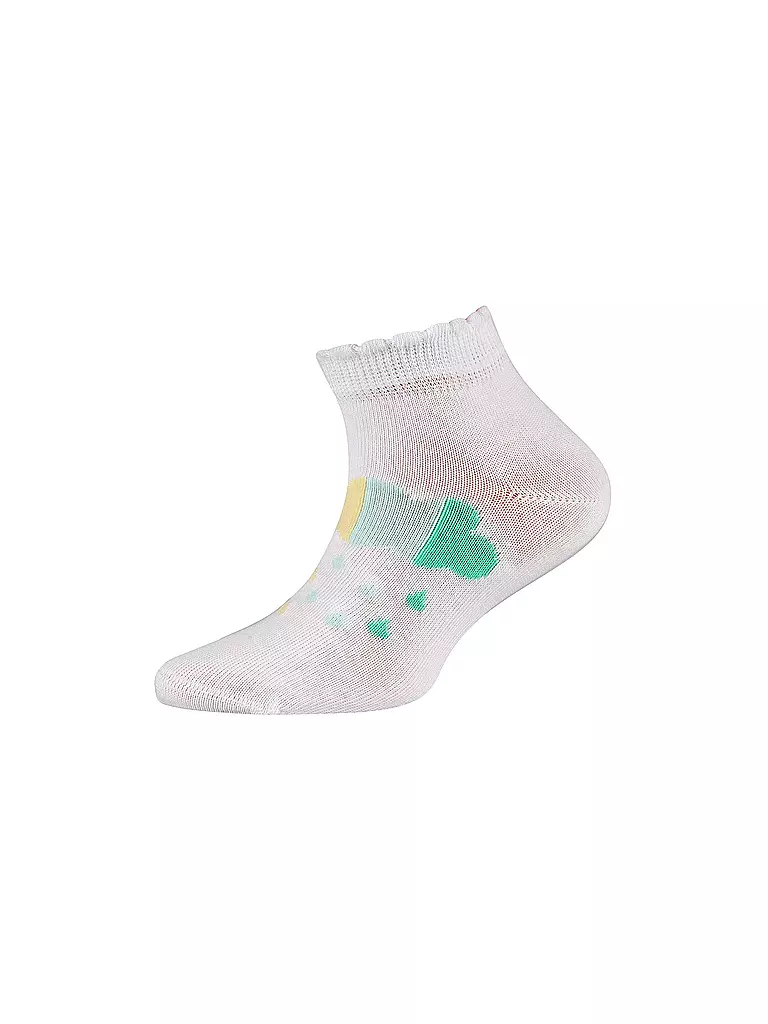 CAMANO | Chaussettes sneaker pour fille, lot de 4, mélange de blanc | 