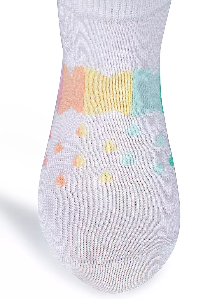 CAMANO | Chaussettes sneaker pour fille, lot de 4, mélange de blanc | 