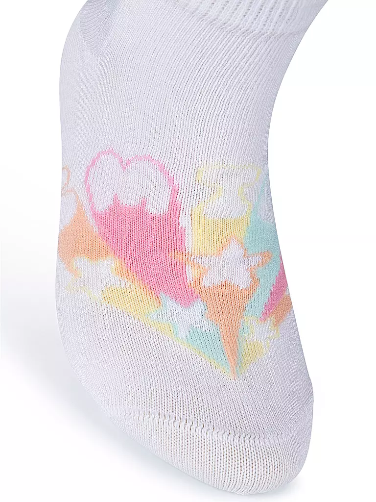 CAMANO | Chaussettes sneaker pour fille, lot de 4, mélange de blanc | 