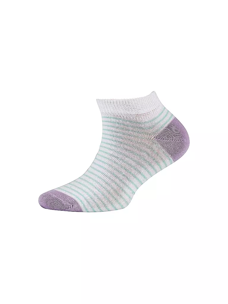 CAMANO | Chaussettes sneaker pour filles, paquet de 4, mélange de blanc | 
