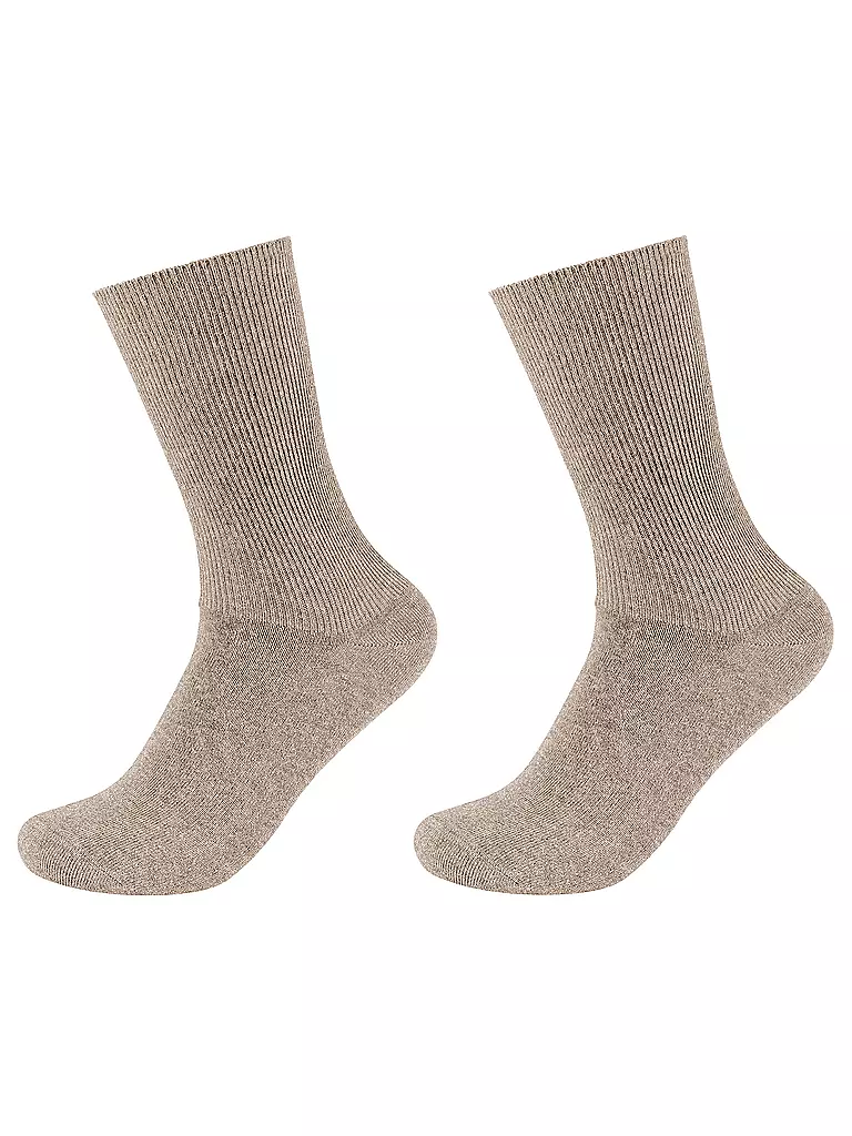 CAMANO | Lot de 2 paires de chaussettes sable chiné | beige