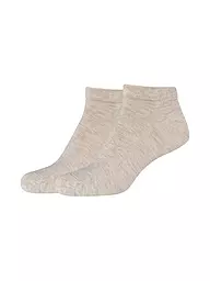 CAMANO | Chaussettes sneaker lot de 2 BAMBOU blanc | Beige