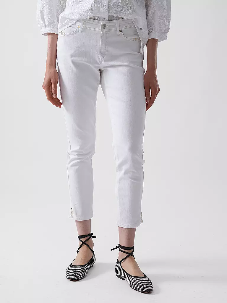 CAMBIO | Jeans Slim Fit 7/8 PIPER SHORT | Blanc