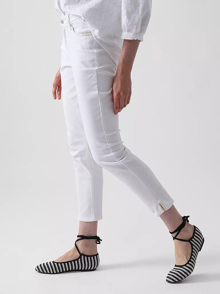 CAMBIO | Jeans Slim Fit 7/8 PIPER SHORT | Blanc