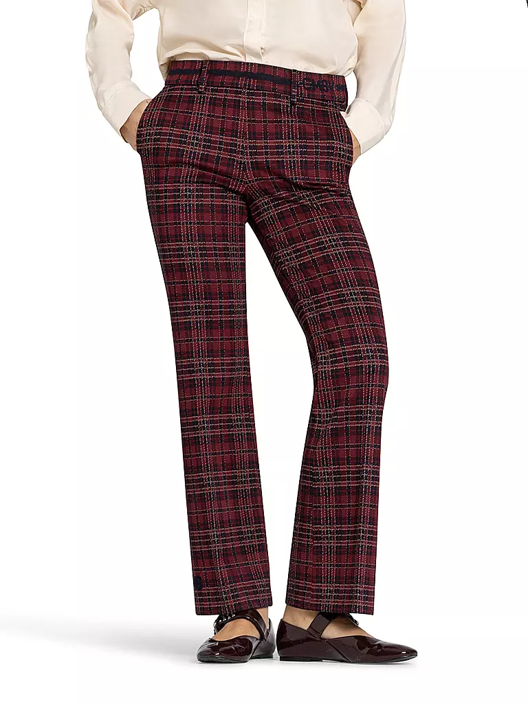 CAMBIO | Pantalon coupe évasée FRANCOISE CROPPED | dunkelrot