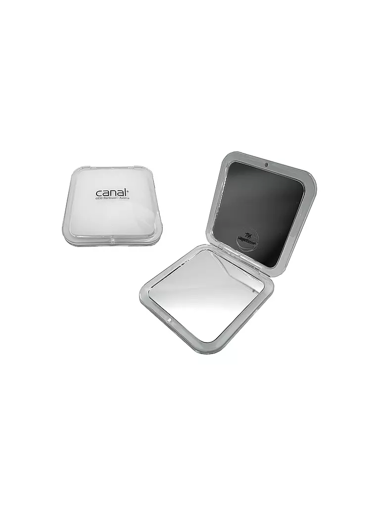 CANAL | Miroir de poche, blanc, grossissement 7x, 8,5 cm, plastique | Aucune couleur