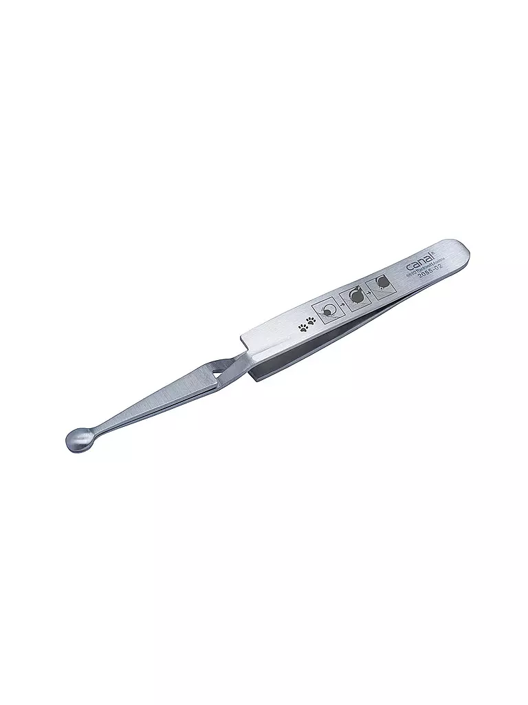 CANAL | Pince à tiques pour animaux inoxydable 120mm 2055-02 | silber