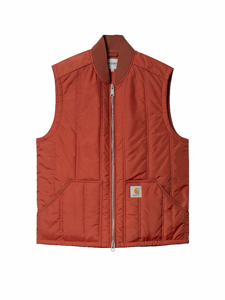 CARHARTT+WIP+Gilet+matelasse+LACHLAN+orange+|+S