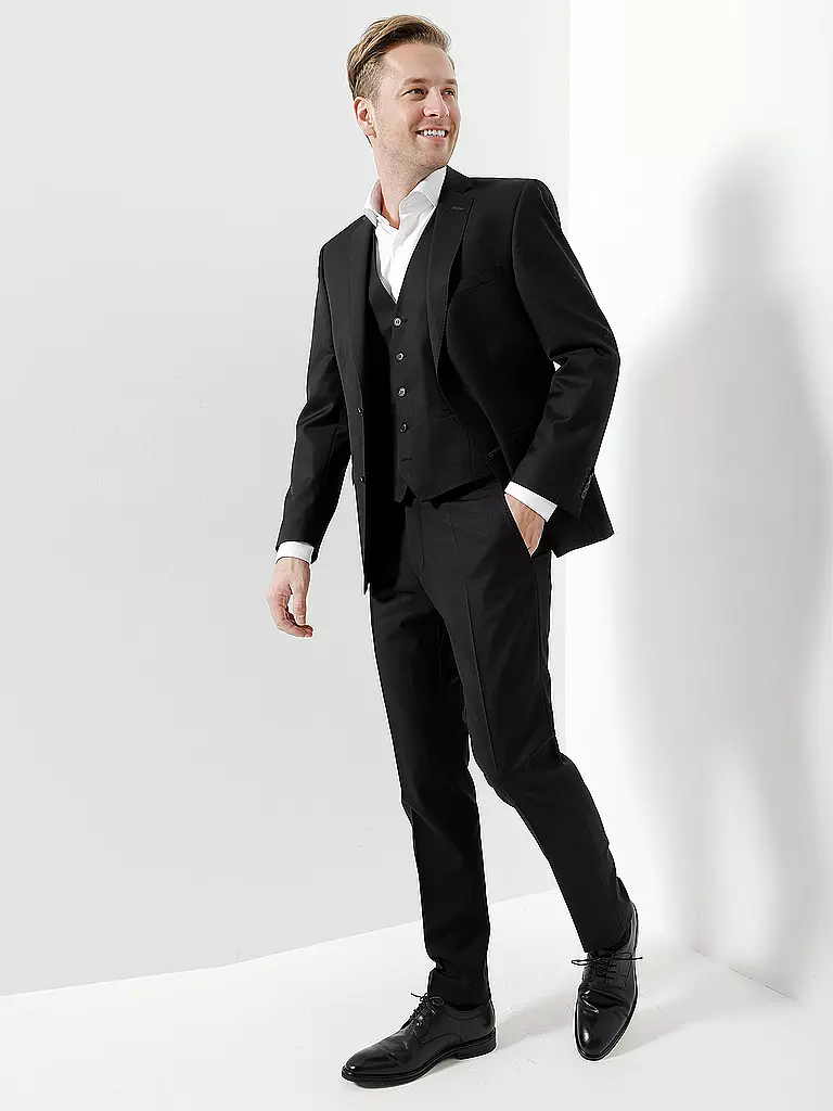 CARL GROSS | Sakko Modern Fit Shane | Noir