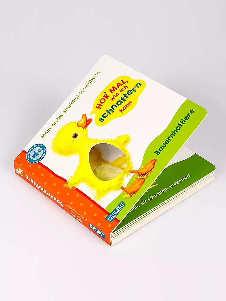 CARLSEN VERLAG | Écoute comme je peux caqueter (Mon premier livre sonore à caresser 1) | Aucune couleur