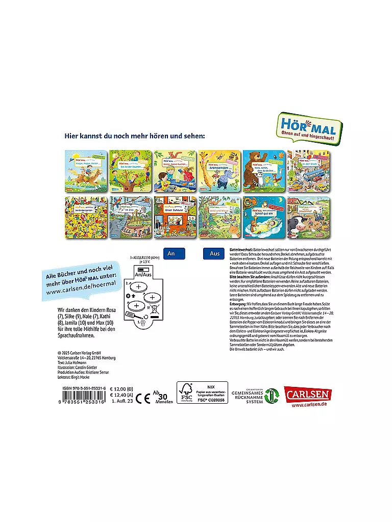 CARLSEN VERLAG | Hör mal - Wimmelbuch: Am Wasser | Aucune couleur