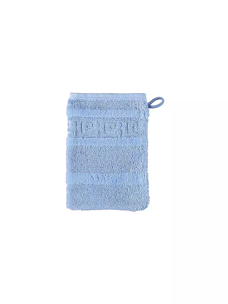 CAWÖ | Gant de toilette NOBLESSE 16x22cm Bleu moyen | hellblau