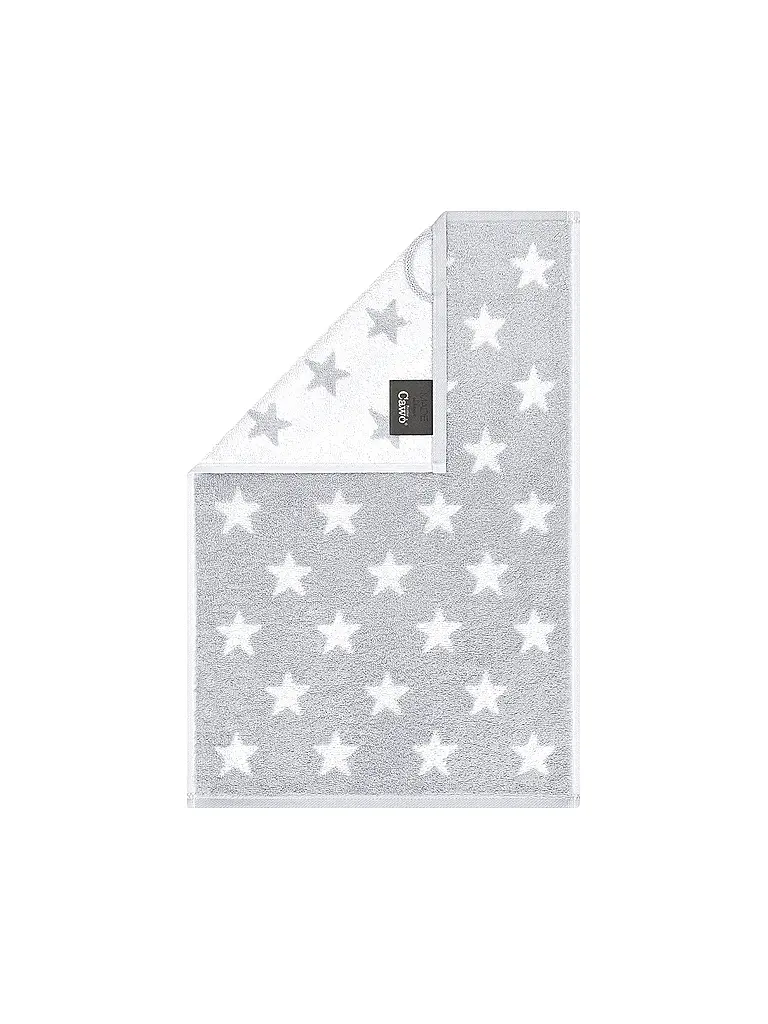 CAWÖ | Serviette d'invité NEW STAR 30x50cm Platine/Blanc | weiss