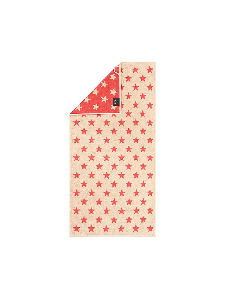 CAWÖ | Serviette NEW STAR 50x100cm Beige/Rose | rot