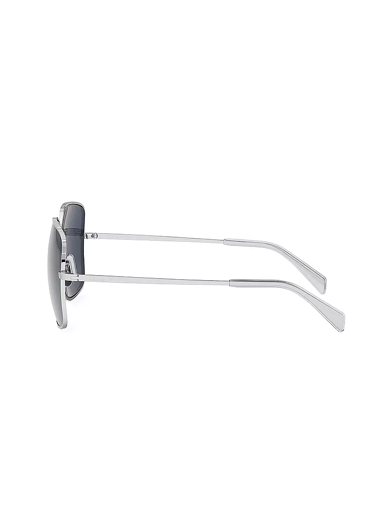 CELINE | Lunettes de soleil carrées argentées Triomphe avec strass | 