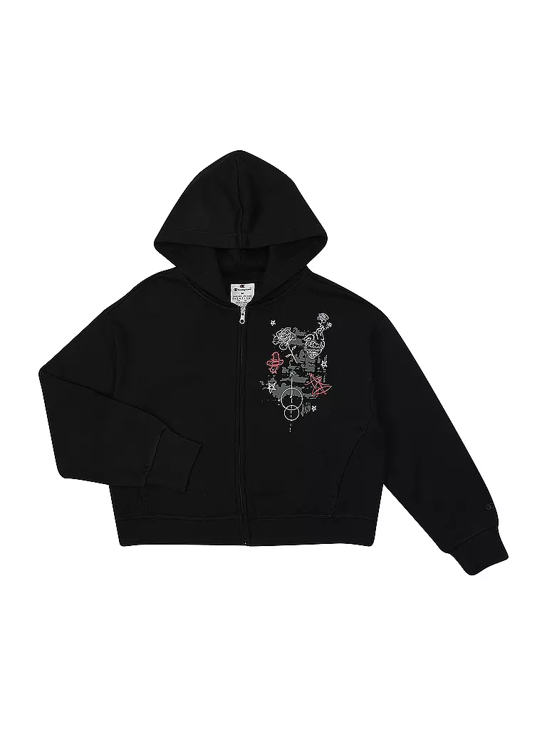 CHAMPION | Sweat-shirt zippé pour fille | schwarz