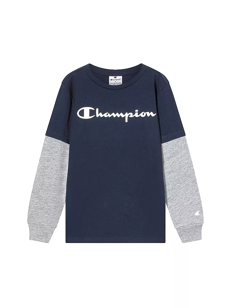 CHAMPION | T-shirt à manches longues pour garçon | Bleu foncé