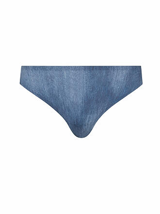 CHANTELLE | String SOFT STRETCH imprimé denim bleu