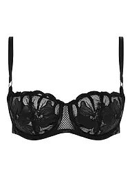 CHANTELLE | Balconette BH FLEURS SIGNATURE leather black | Noir