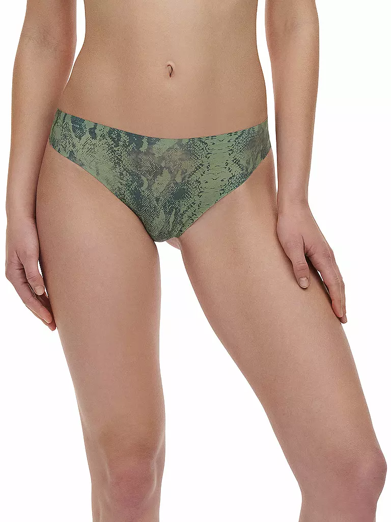 CHANTELLE | String SOFTSTRETCH imprimé python | olive