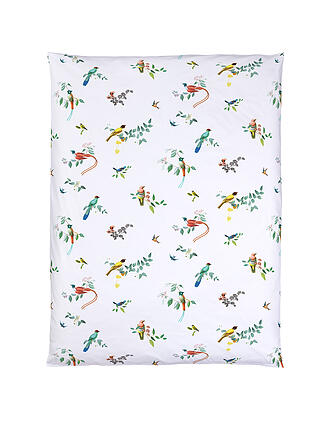 CHRISTIAN FISCHBACHER | Housse de couette en satin HAIKU NOUVEAU 140x200cm Blanc/Oiseau