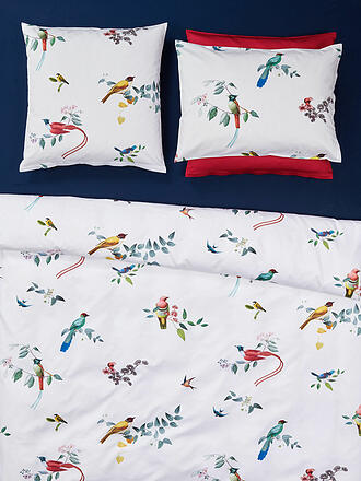 CHRISTIAN FISCHBACHER | Housse de couette en satin HAIKU NOUVEAU 140x200cm Blanc/Oiseau