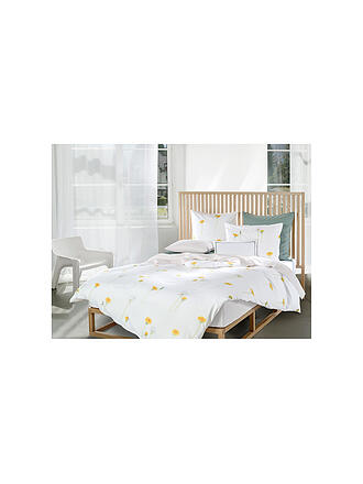 CHRISTIAN FISCHBACHER | Housse de couette en satin PUSTEBLUME 140x200cm Blanc/Jaune