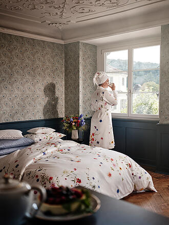 CHRISTIAN FISCHBACHER | Housse de couette en satin FLEURS VOLANTES 140x200cm fleurs des champs