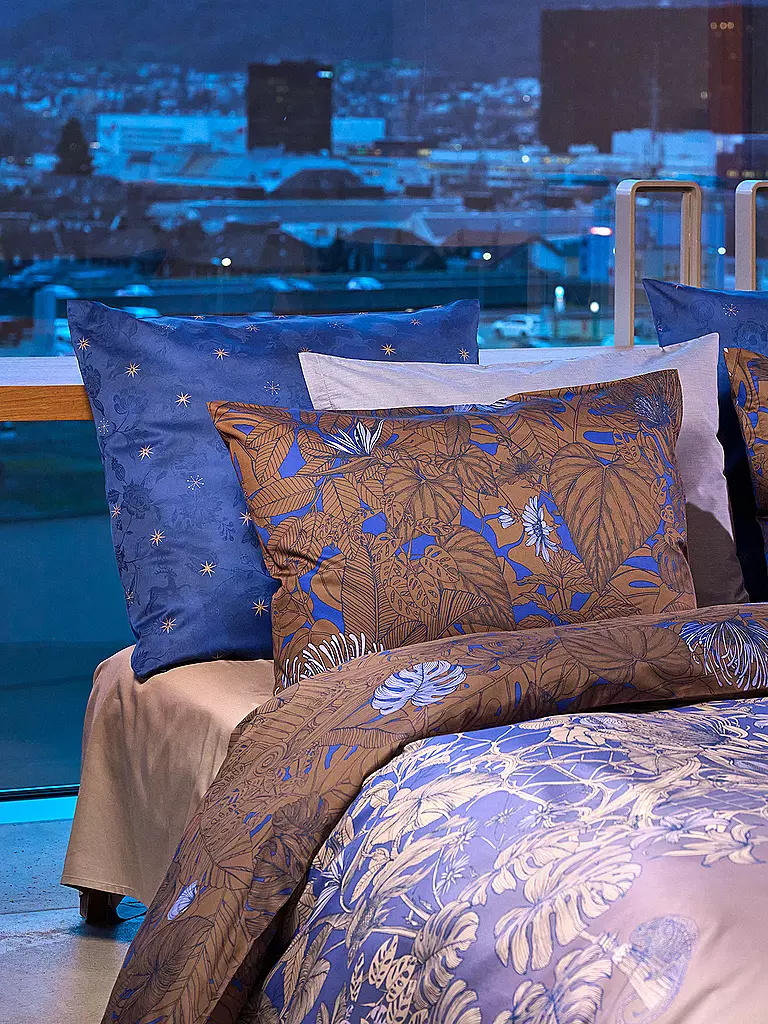 CHRISTIAN FISCHBACHER | Housse de couette en satin BLUE HOUR 140x200cm Bleu/Cuivre | kupfer