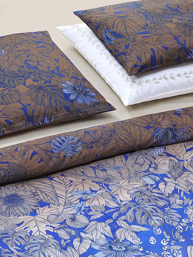 CHRISTIAN FISCHBACHER | Housse de couette en satin BLUE HOUR 140x200cm Bleu/Cuivre | 