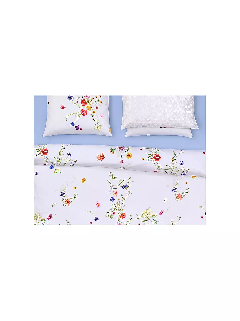 CHRISTIAN FISCHBACHER | Housse de couette en satin FLEURS VOLANTES 140x200cm fleurs des champs | 