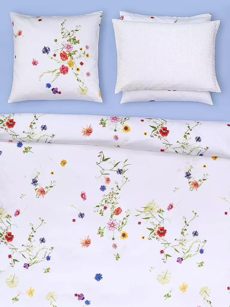 CHRISTIAN FISCHBACHER | Housse de couette en satin FLEURS VOLANTES 140x200cm fleurs des champs | 
