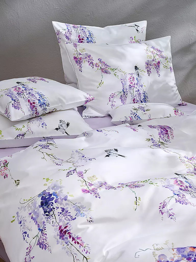 CHRISTIAN FISCHBACHER | Housse de couette en satin PURPLE RAIN 140x200cm Blanc/Lilas | weiss