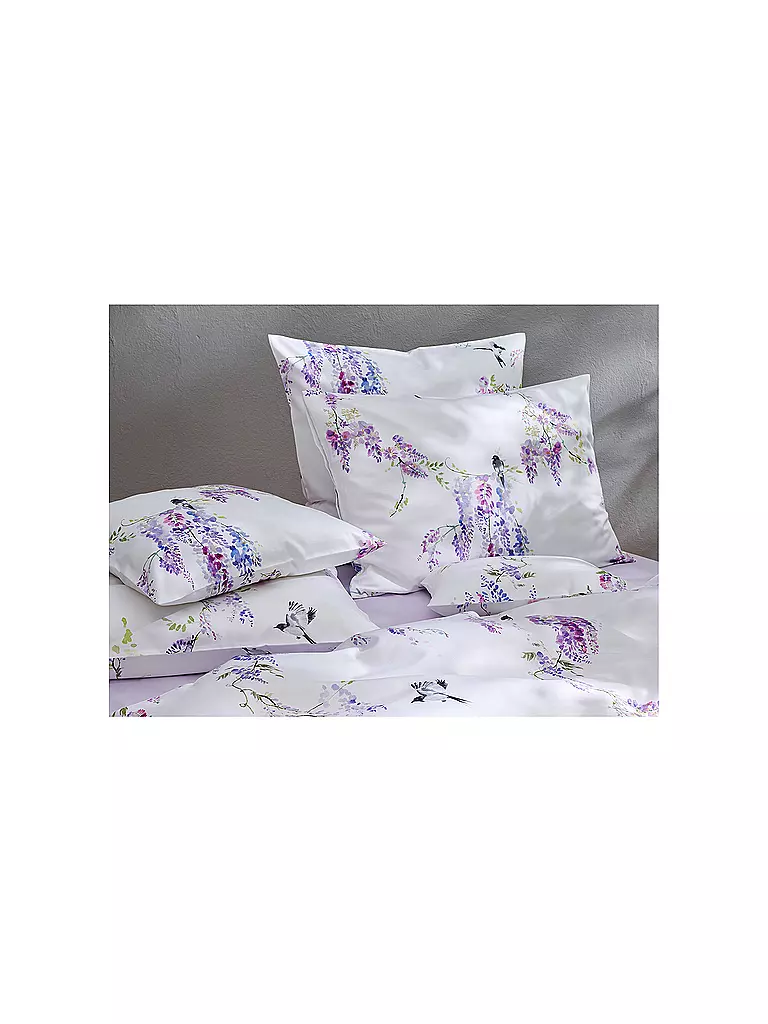 CHRISTIAN FISCHBACHER | Housse de couette en satin PURPLE RAIN 140x200cm Blanc/Lilas | 
