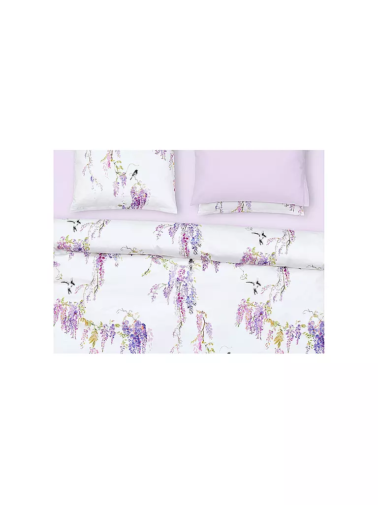 CHRISTIAN FISCHBACHER | Housse de couette en satin PURPLE RAIN 140x200cm Blanc/Lilas | 