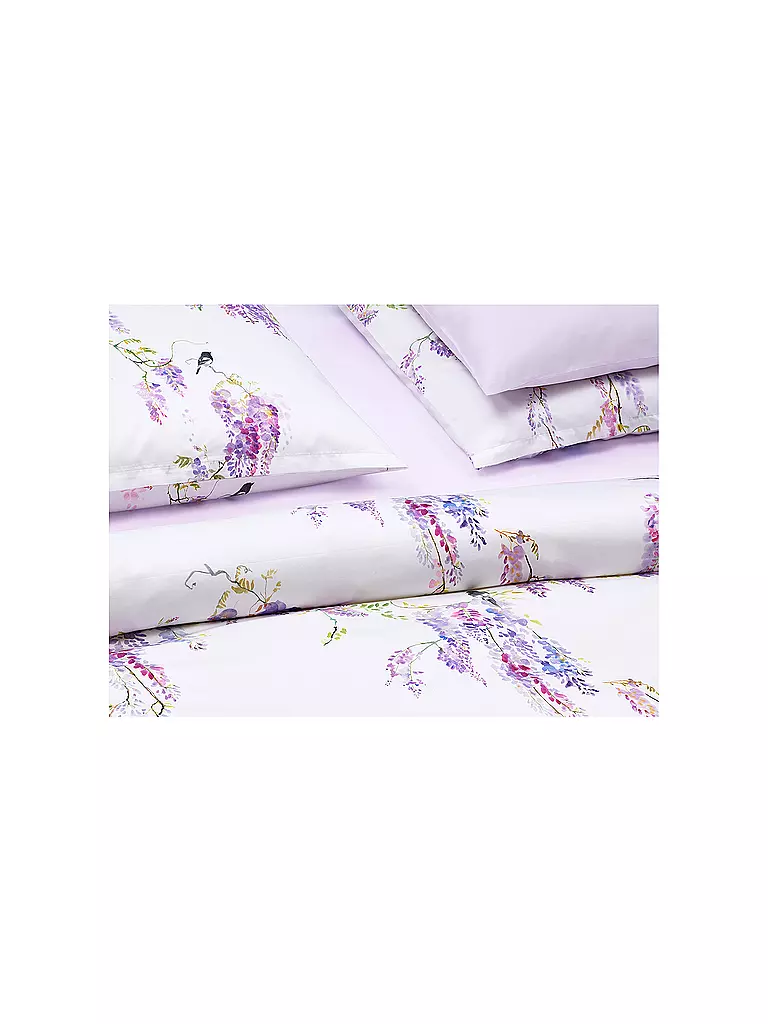 CHRISTIAN FISCHBACHER | Housse de couette en satin PURPLE RAIN 140x200cm Blanc/Lilas | 