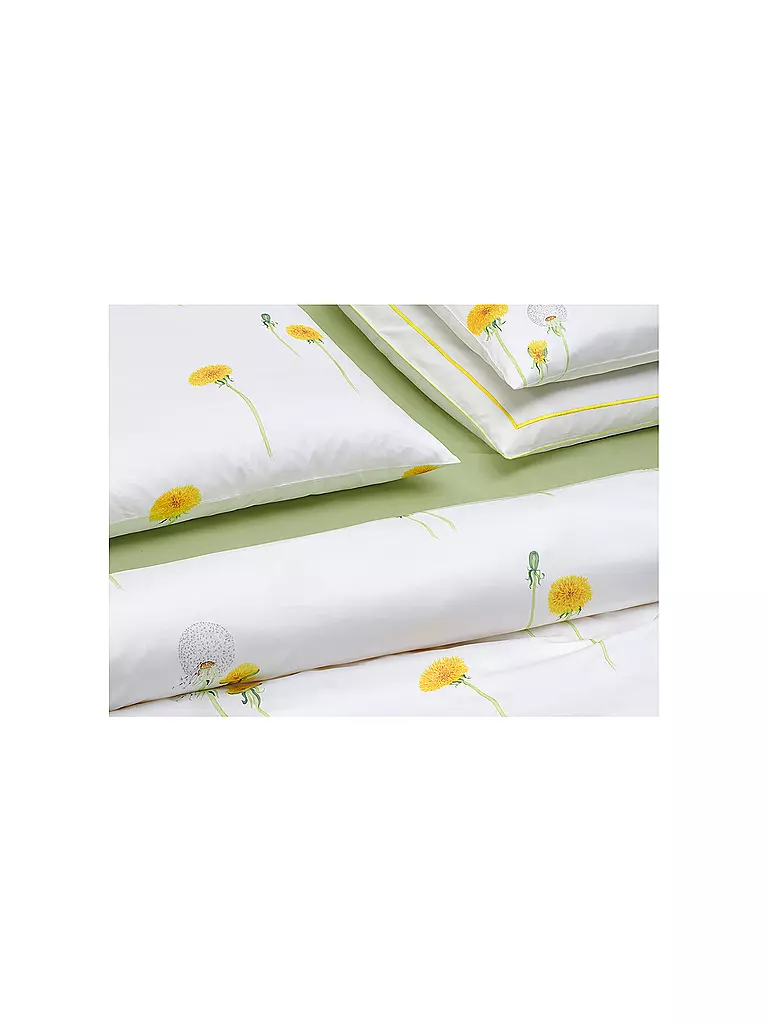 CHRISTIAN FISCHBACHER | Housse de couette en satin PUSTEBLUME 140x200cm Blanc/Jaune | 