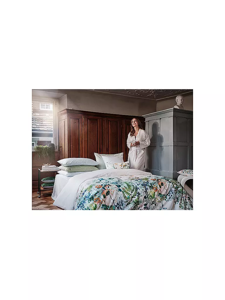 CHRISTIAN FISCHBACHER | Housse de couette en satin SPRING BREEZE 140x200cm Blanc/Fleurs | weiss