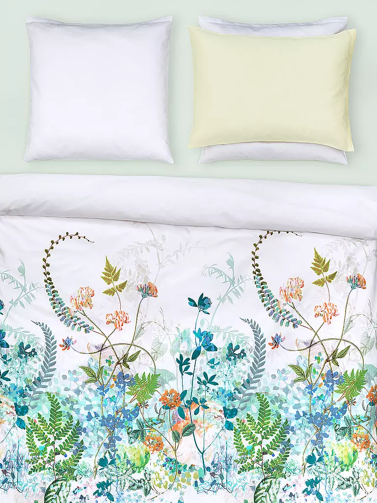 CHRISTIAN FISCHBACHER | Housse de couette en satin SPRING BREEZE 140x200cm Blanc/Fleurs | 