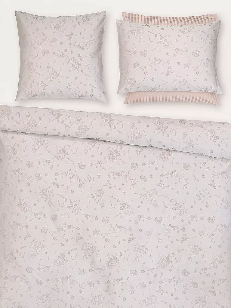CHRISTIAN FISCHBACHER | Housse de couette Jacquard FIORI PASTELLO 140x200cm Ivoire | rosa