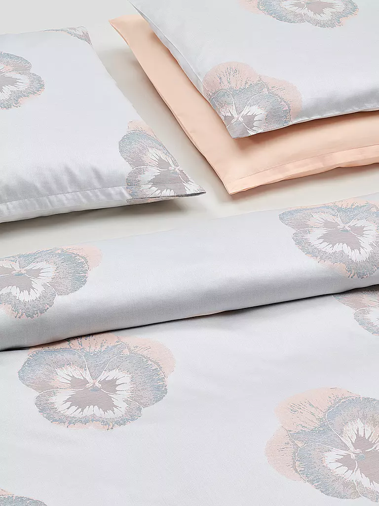 CHRISTIAN FISCHBACHER | Housse de couette jacquard Pansy 140x200cm Argent/Rose | silber